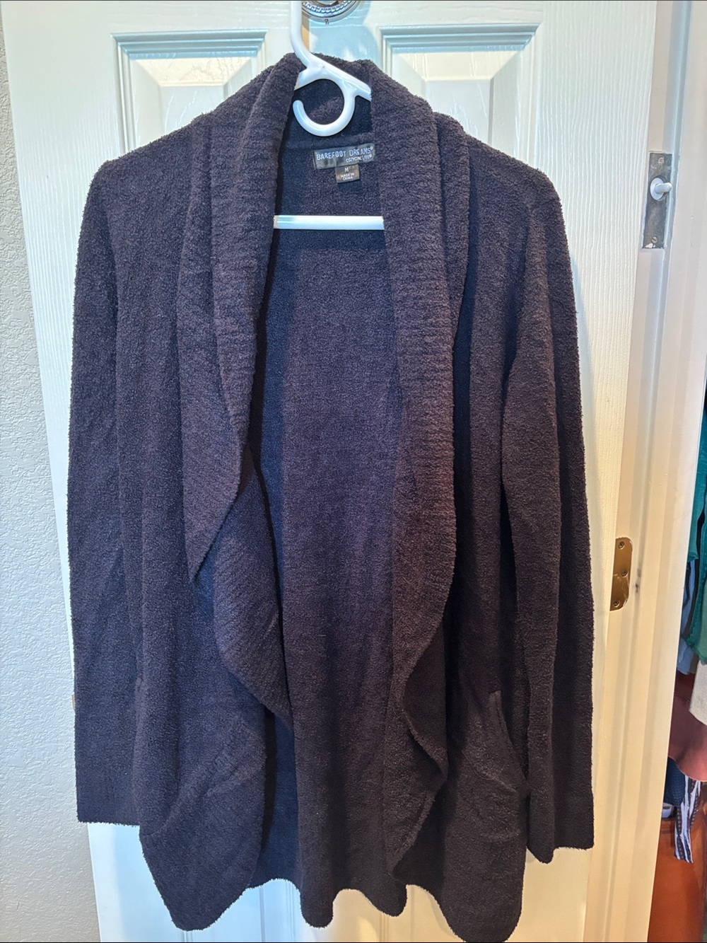 Barefoot Dreams CozyChic Lite Circle Cardigan Sweater - Black - Size M